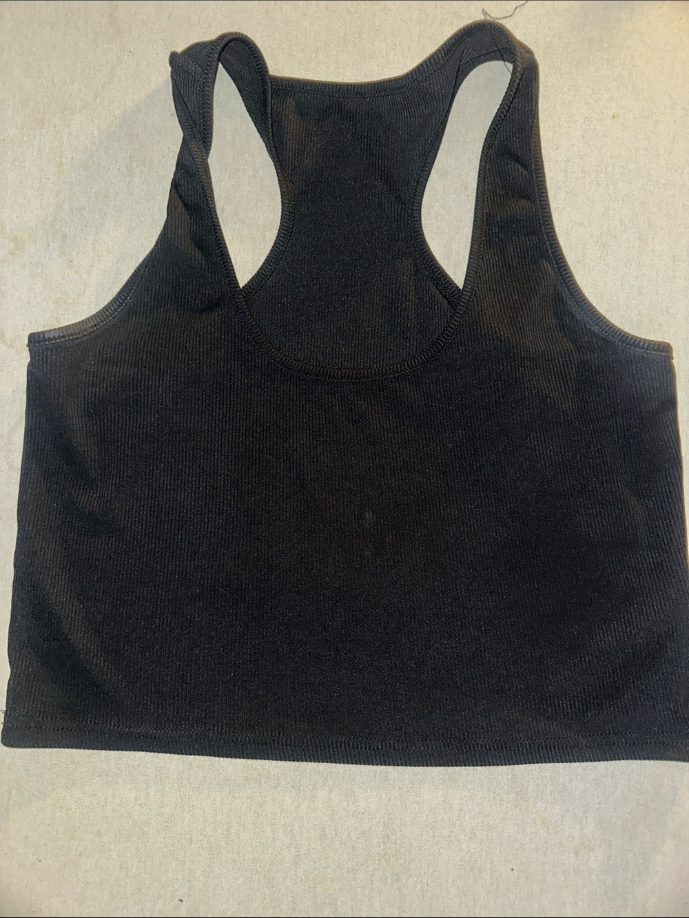 Womens Size L Blush Mark Ribbed Racerback Crop Tank - Black